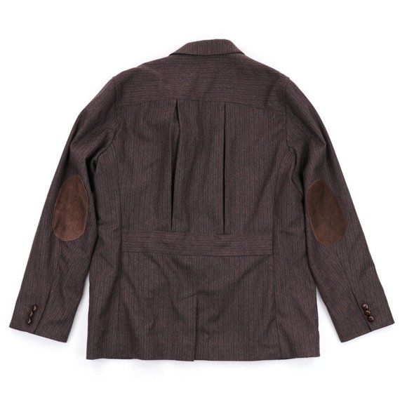 Billy Reid Wool Blazer Sport Coat Size 46R Brown Elbow Patches Jacket Italy - Picture 8 of 14